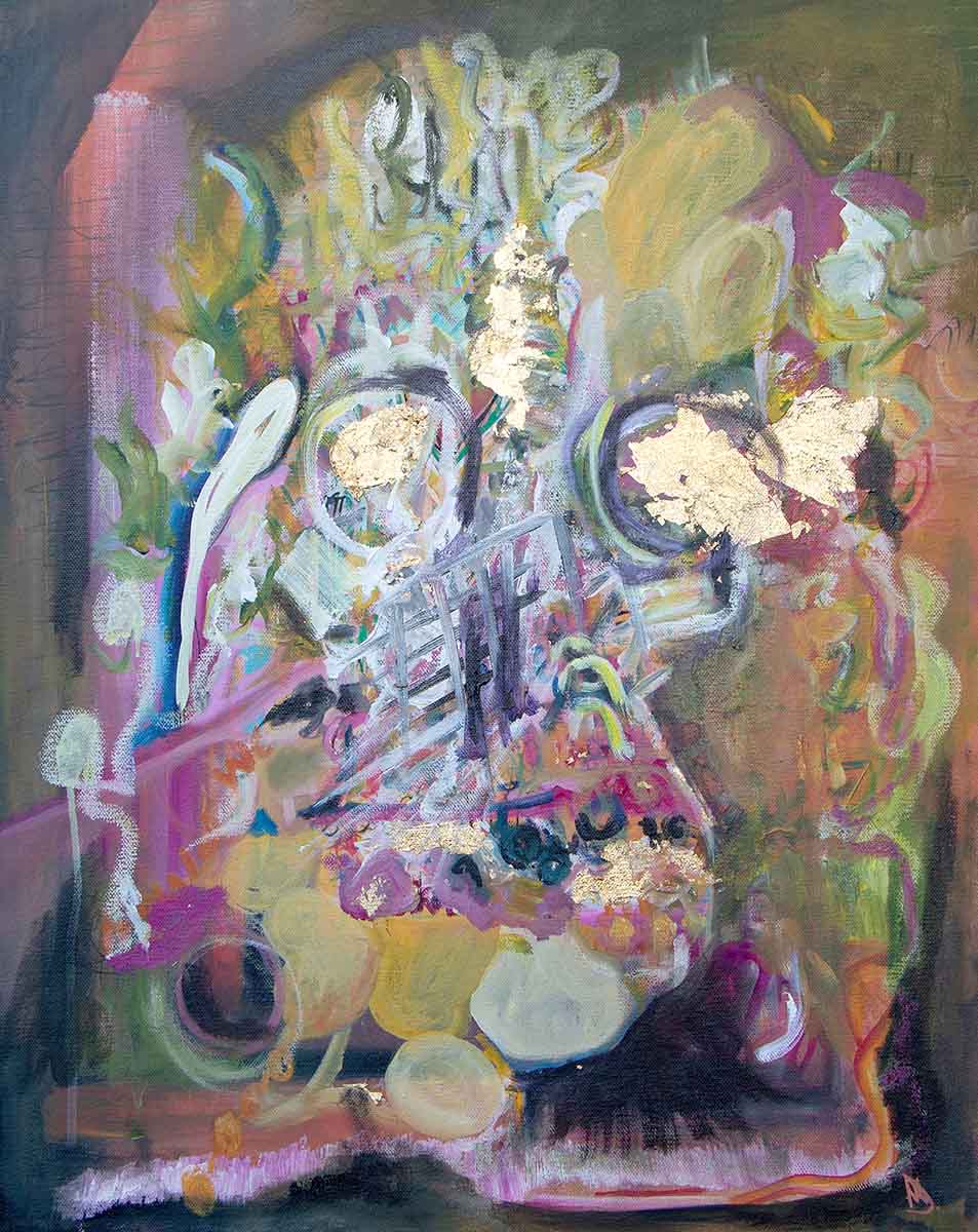 Echo, mixed media abstract painting