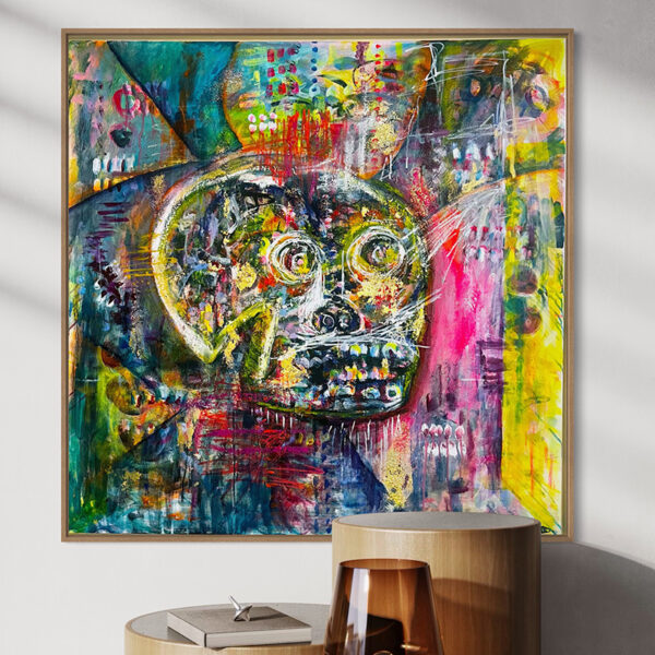 Abstract painting in an interior