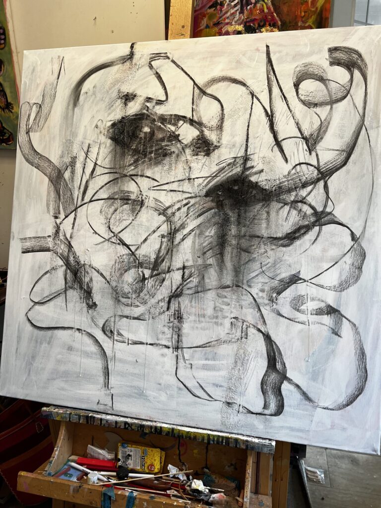 Charcoal on canvas