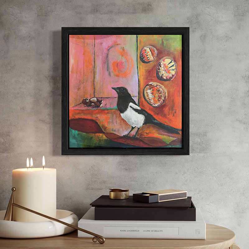 Interior mock up with the magpie artwork