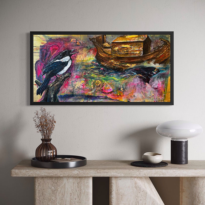 painting in interior mock up