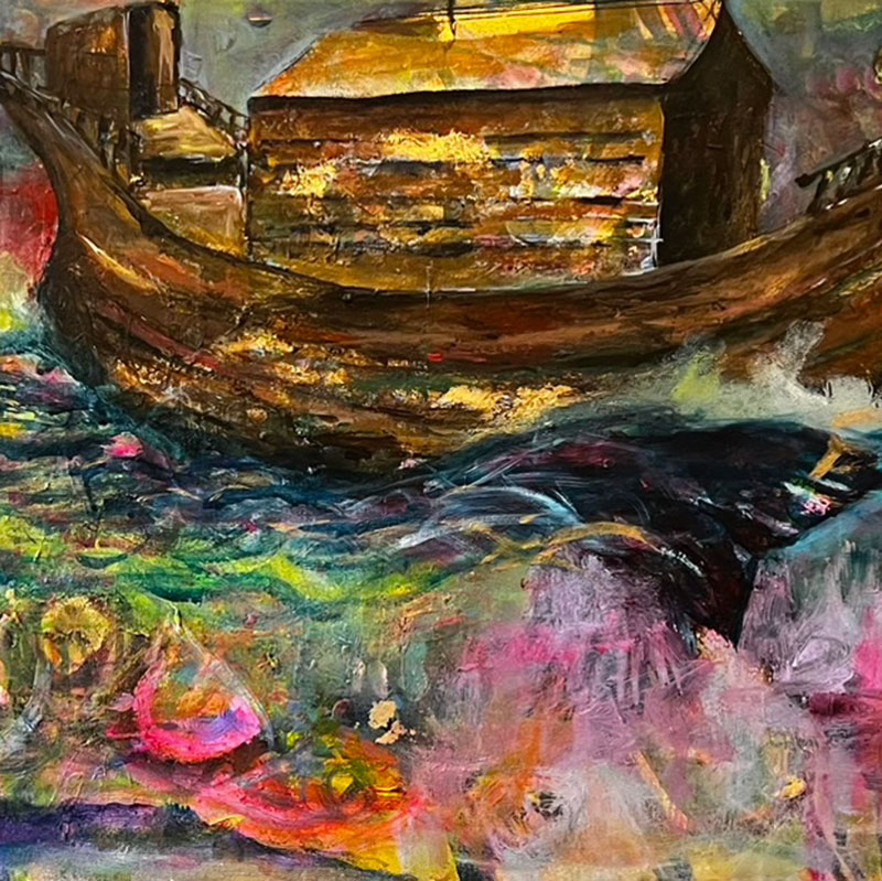 close up of painting