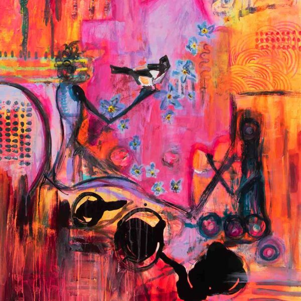 mixed media abstract painting